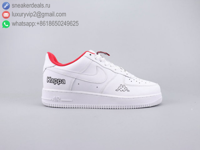 KAPPA X NIKE AIR FORCE 1 LOW '07 WHITE RED UNISEX SKATE SHOES